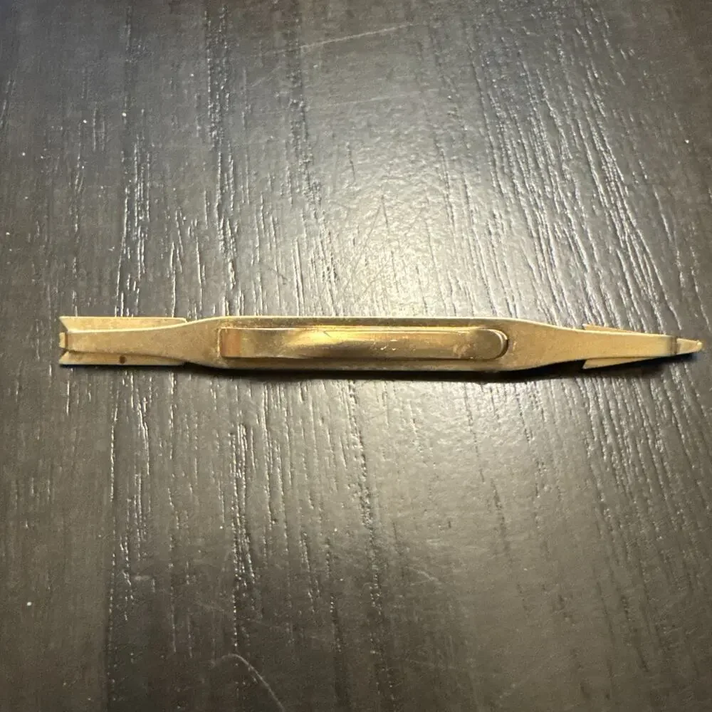Vintage sWANK Mcm Gold Tone Arrow Tie Clip Bar Slide On Mens Retro Jewelry 50s
